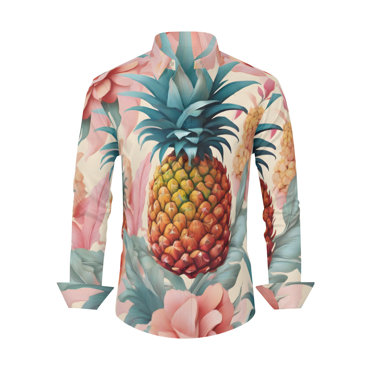 Pineapple Men's Classic Long-Sleeved Shirt | Polyester