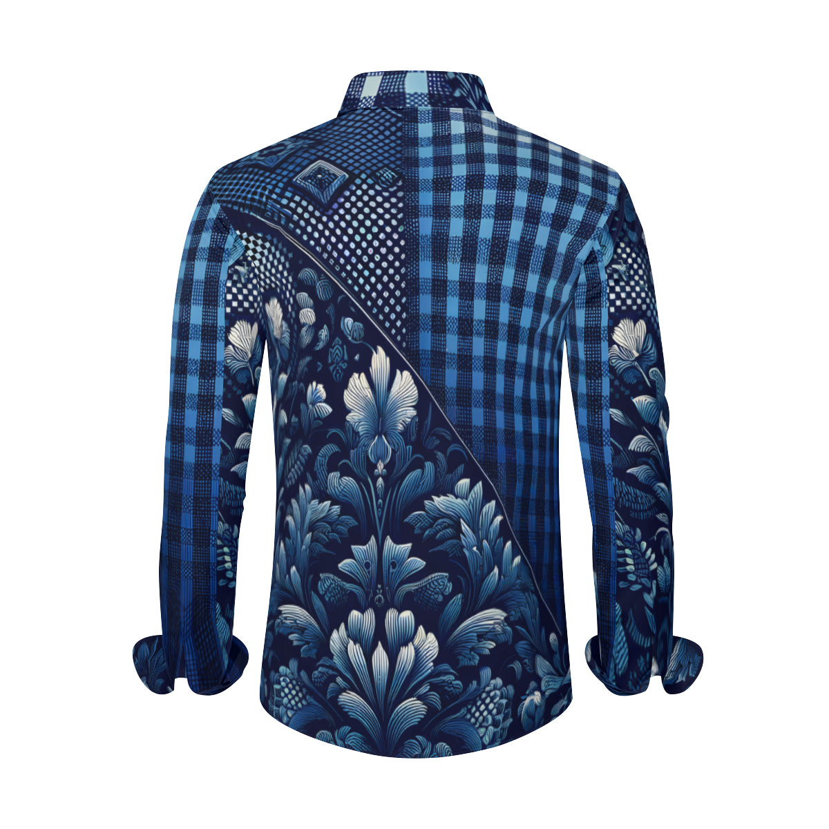 Blue Jeans Design Long Sleeves Men's Shirt