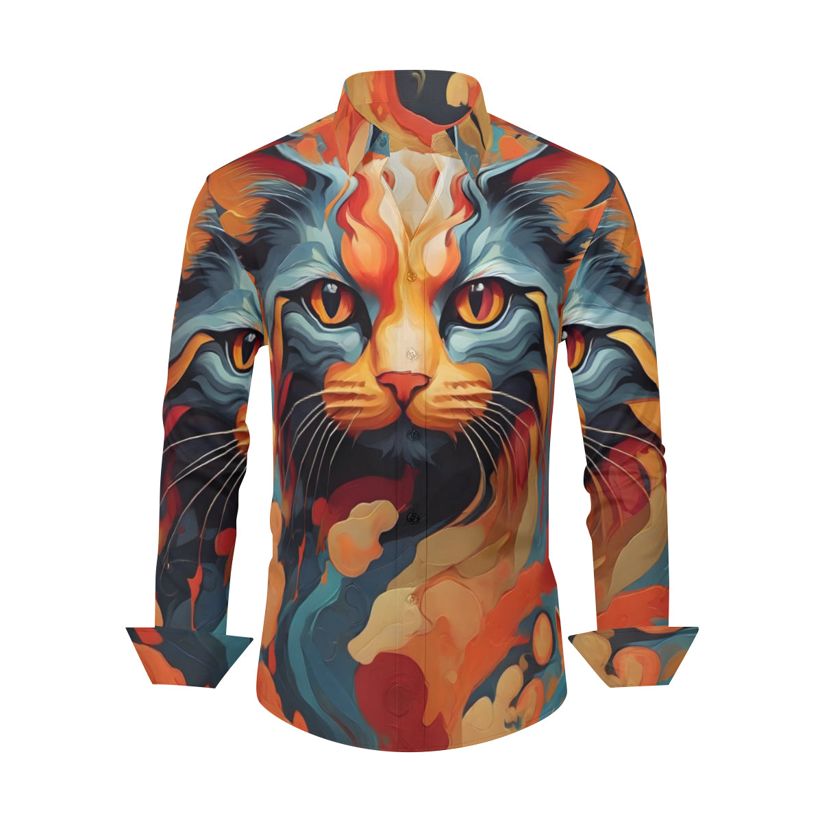 Cat Men's Classic Long-Sleeved Shirt | Polyester