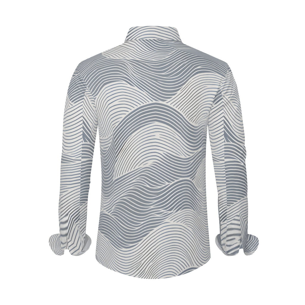 Minimalistic Geometric Long Sleeves Men's Shirt