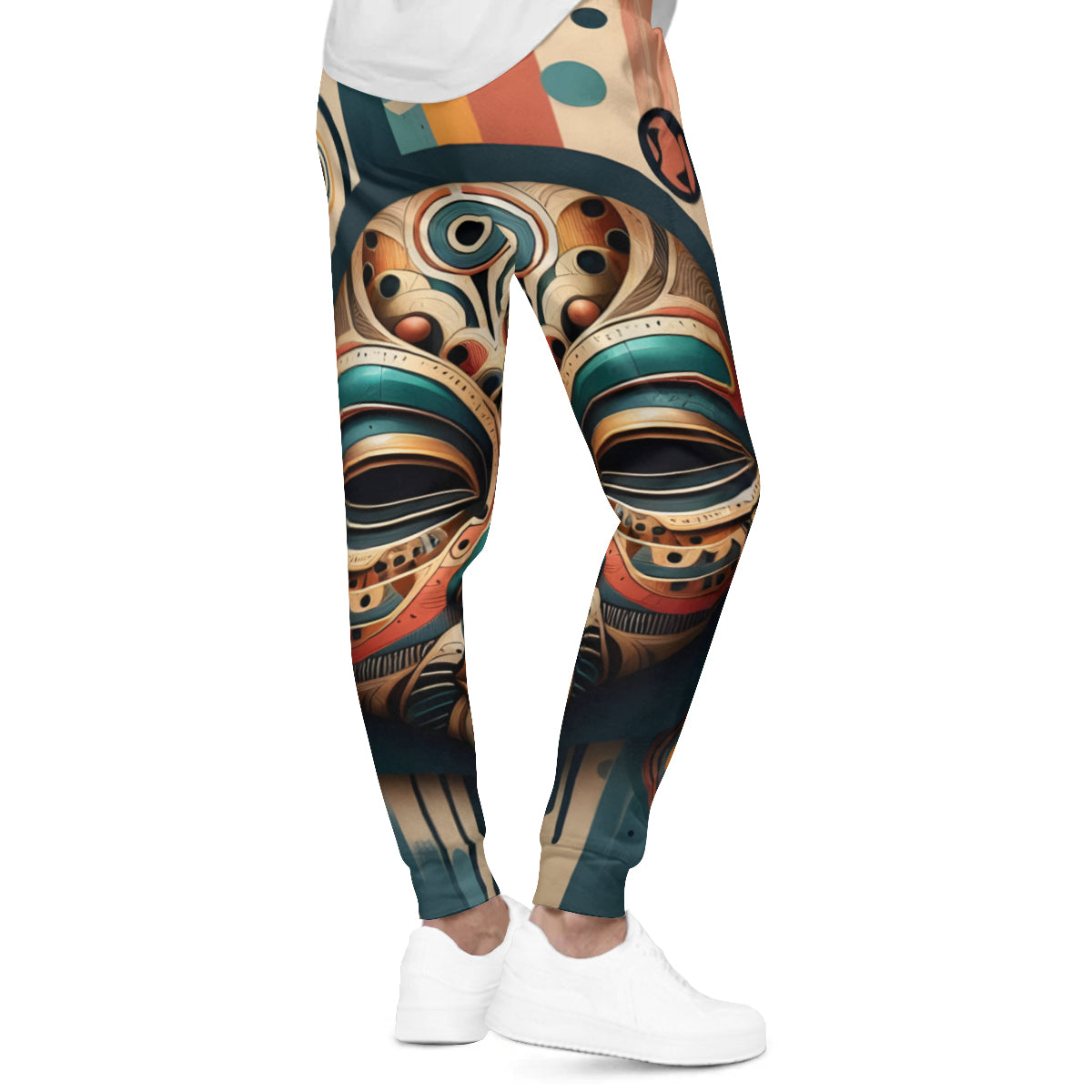 Abstract African Masks Men's Adult Hoodie Set (Double-Layer Hood) | Health Fabric