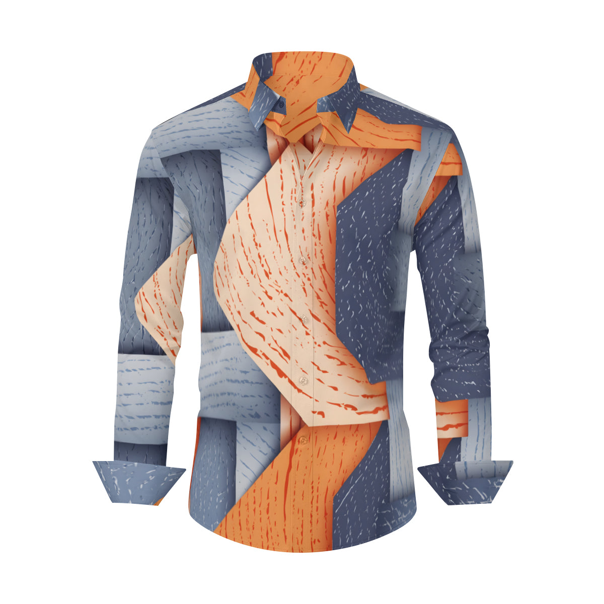 Abstract Denim Classic Long Sleeves Men's Shirt