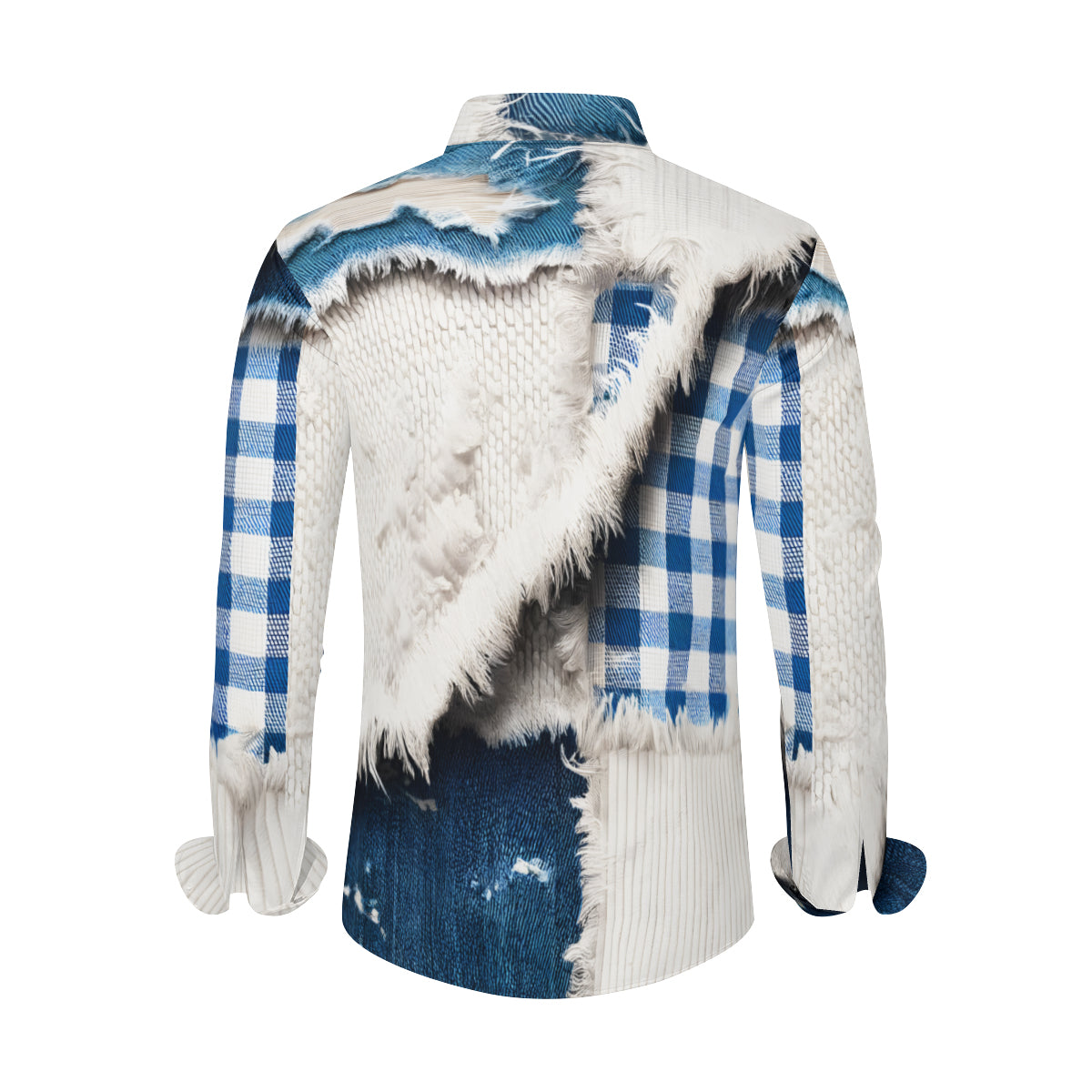 Textured Denim Long Sleeves Men's Shirt