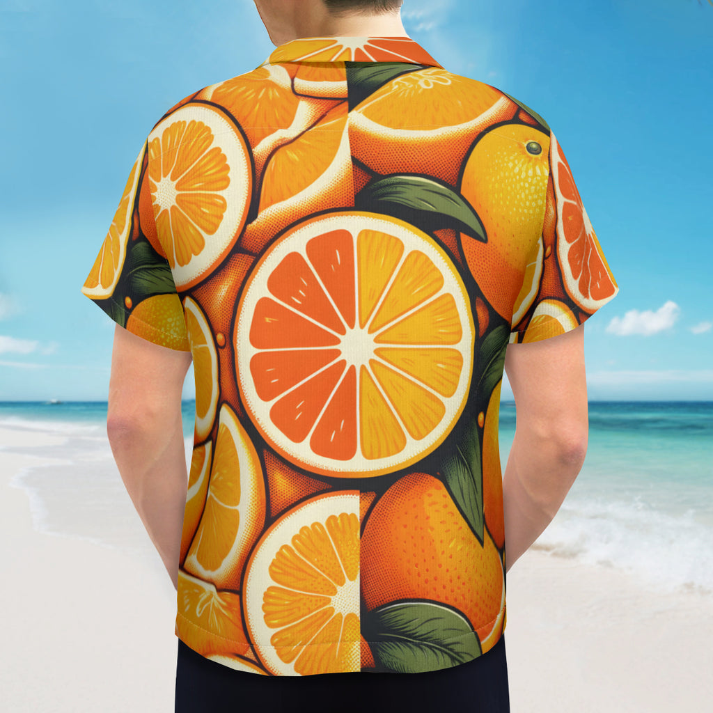 Orange Short Sleeves Men's Shirt