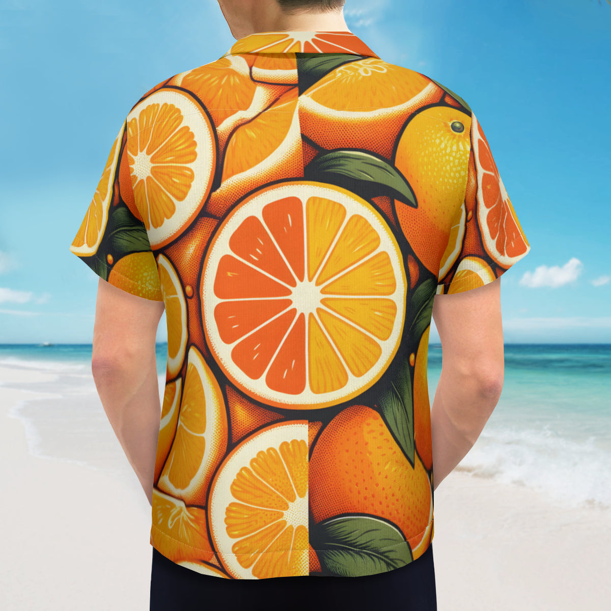 Orange Short Sleeves Men's Shirt