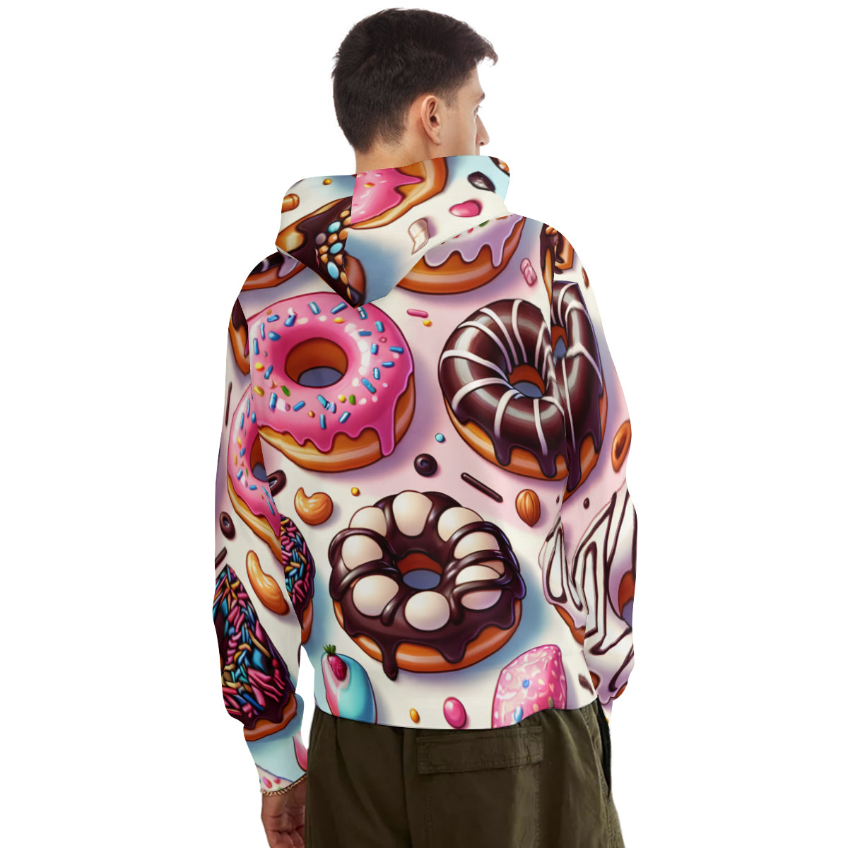 Donut Men's Adult Hoodie Set (Double-Layer Hood) | Health Fabric