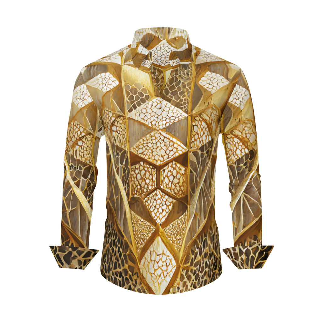 Architechtural Design Men's Classic Long-Sleeved Shirt | Polyester