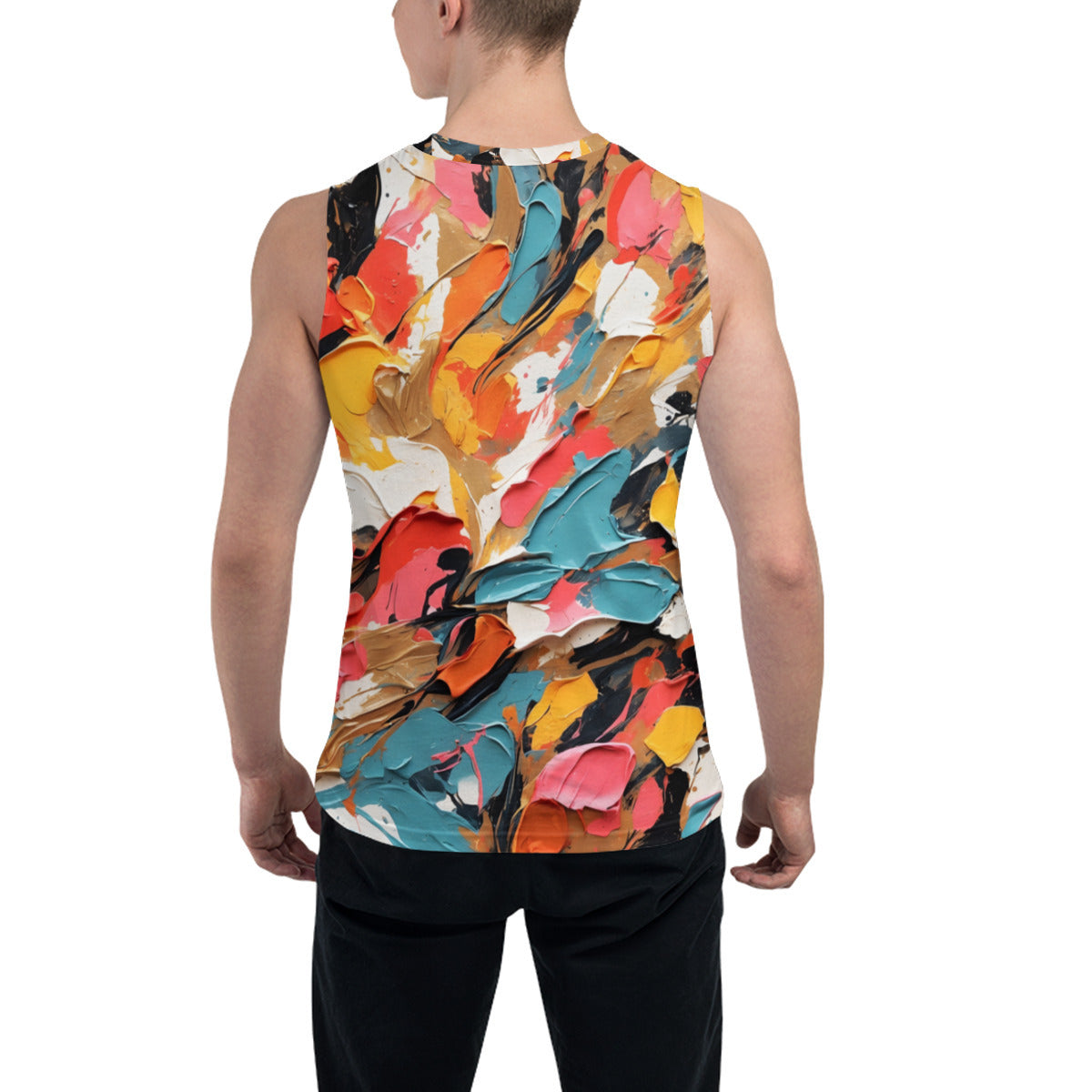 Vibrant Abstract Men's Sleeveless Vest｜Polyester