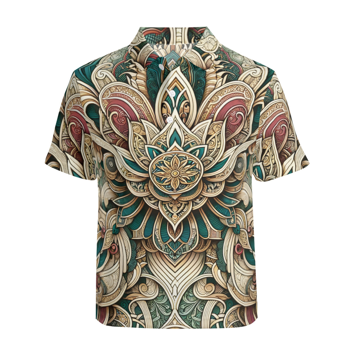 Intricate Luxury Pattern Men's Premium European Size POLO Shirt | 95% Polyester+5% Spandex