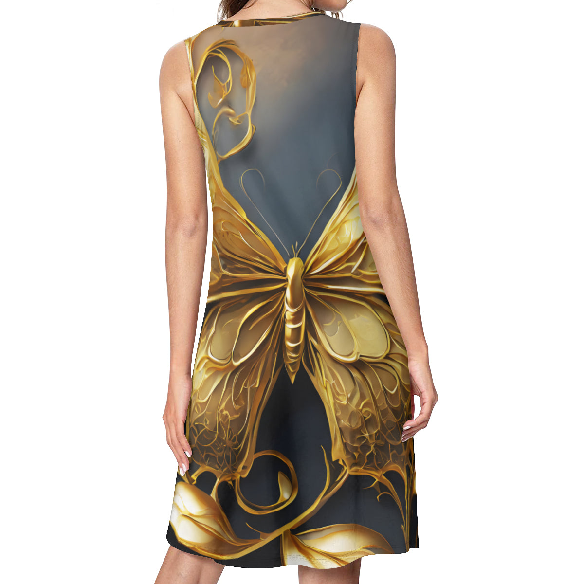 Golden Butterfly Women's Casual Dress | Polyester