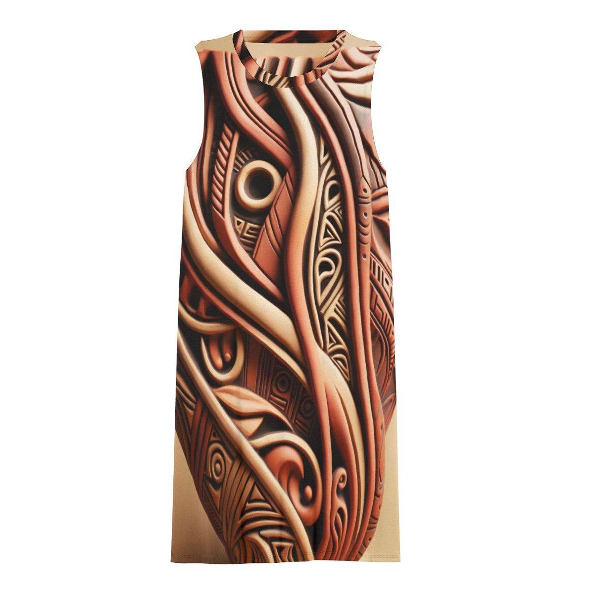 Abstract Terracota Scuplture Women's Casual Dress | Polyester