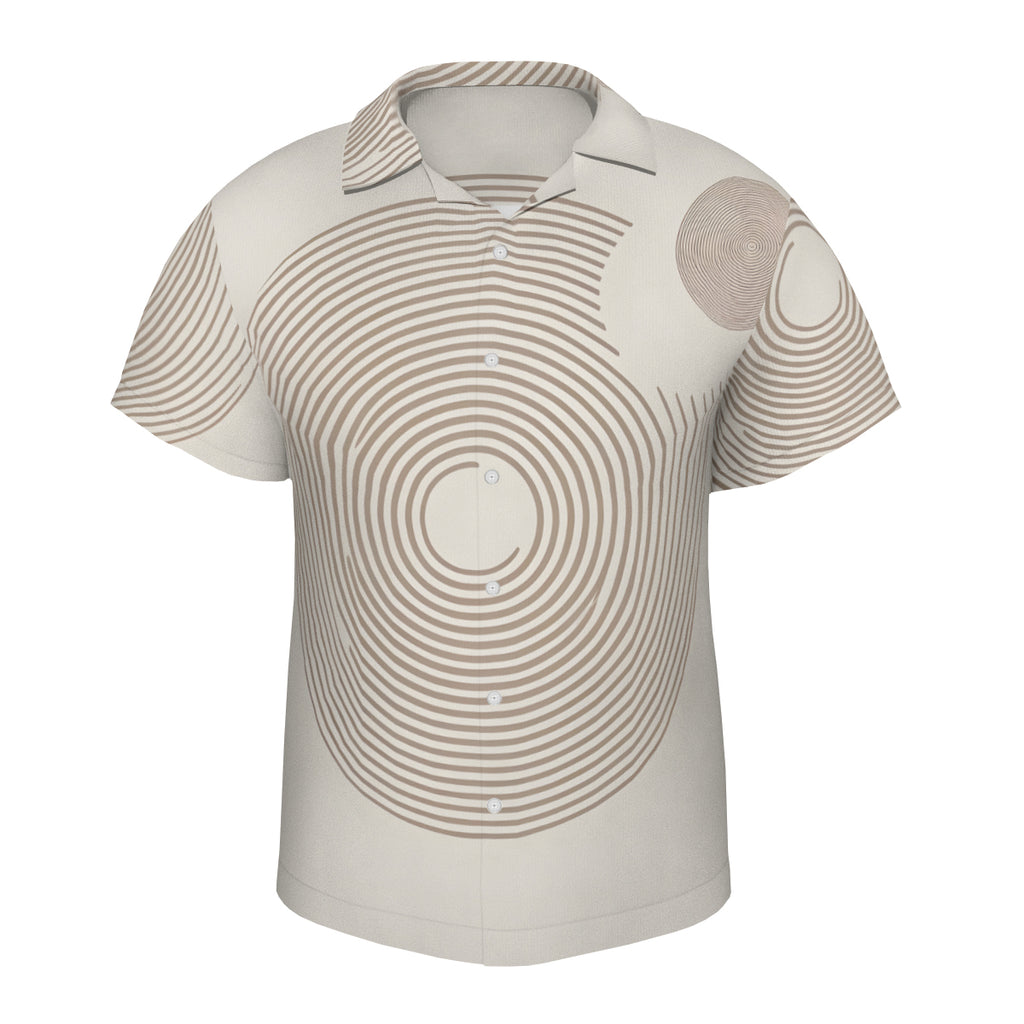 Abstract Stripes Short Sleeves Men's Shirt