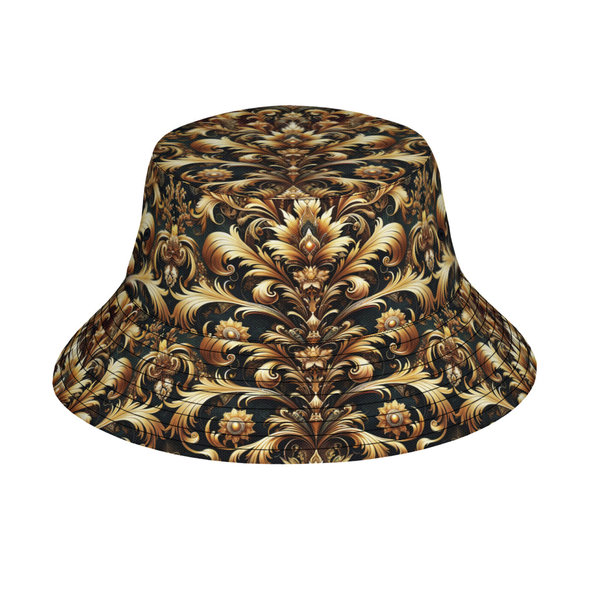 Golden Crown Double-Sided Unisex Polyester Bucket Hat