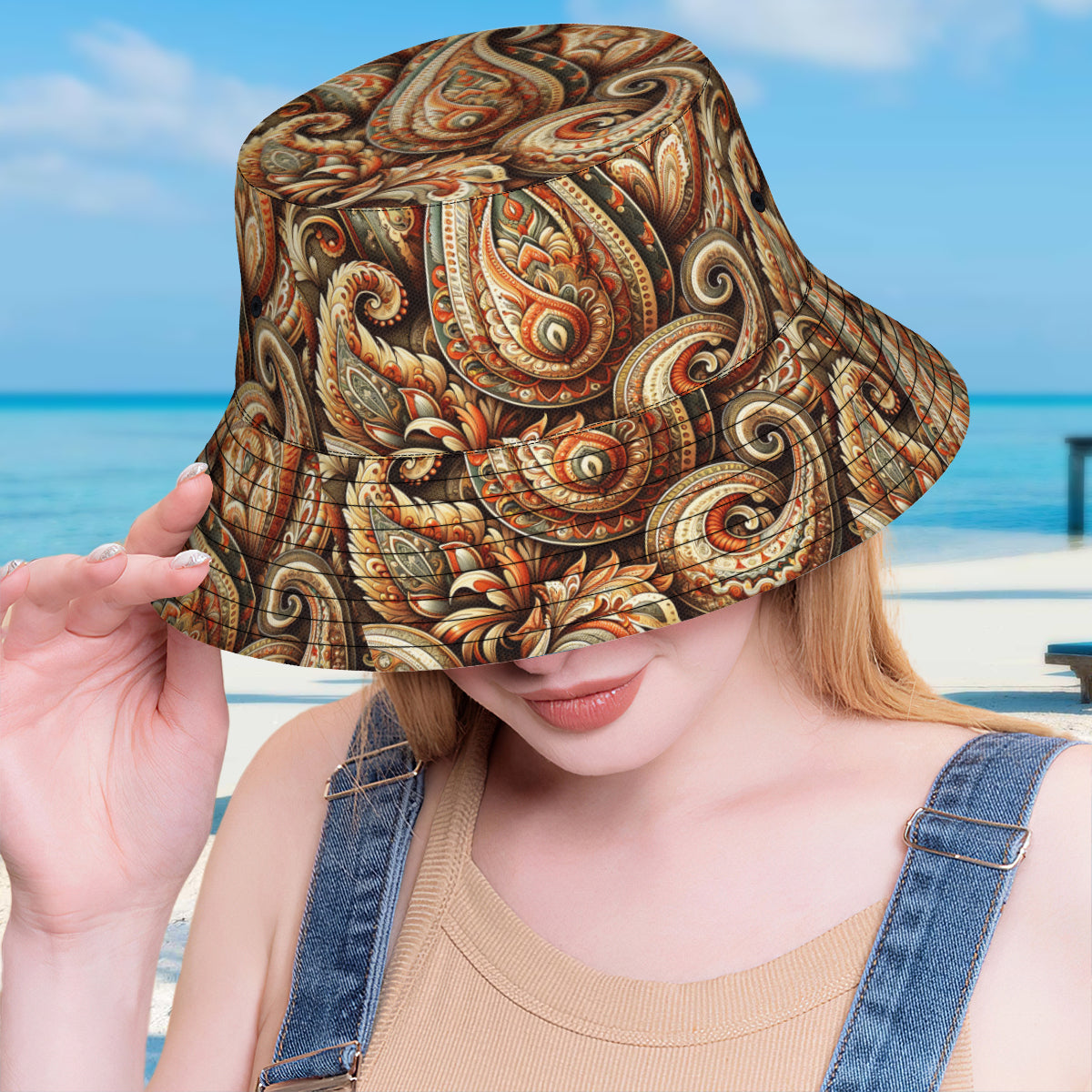 Bohemian Double-Sided Unisex Polyester Bucket Hat