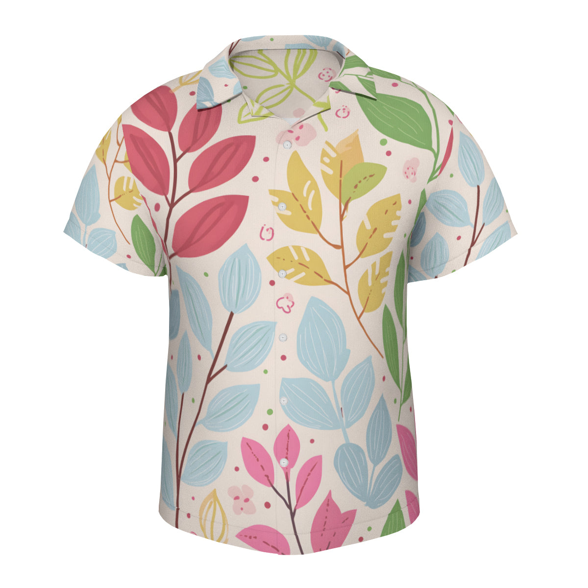 Vibrant Leaves Short Sleeves Men's Shirt