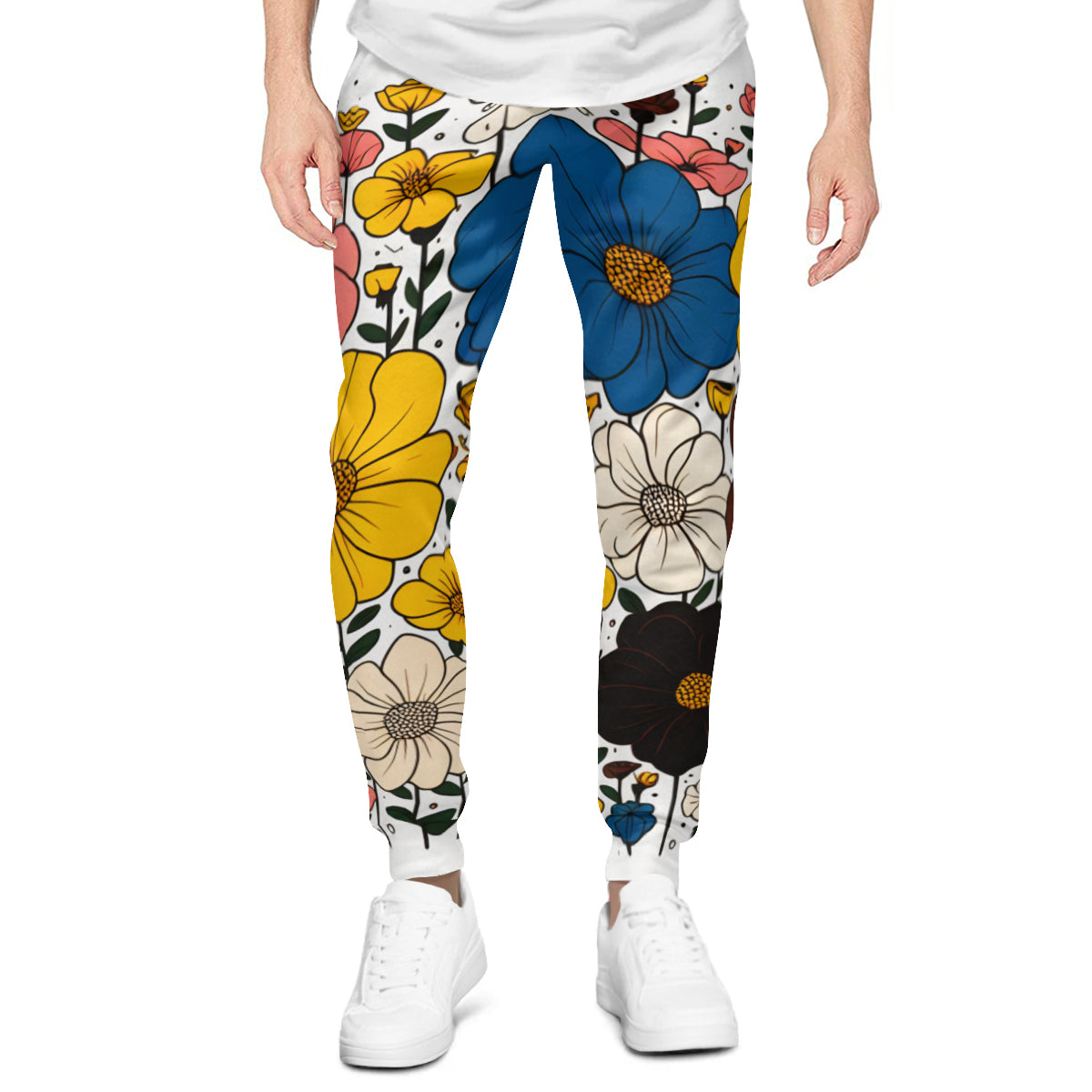 Floral Men's Adult Hoodie Set (Double-Layer Hood) | Health Fabric