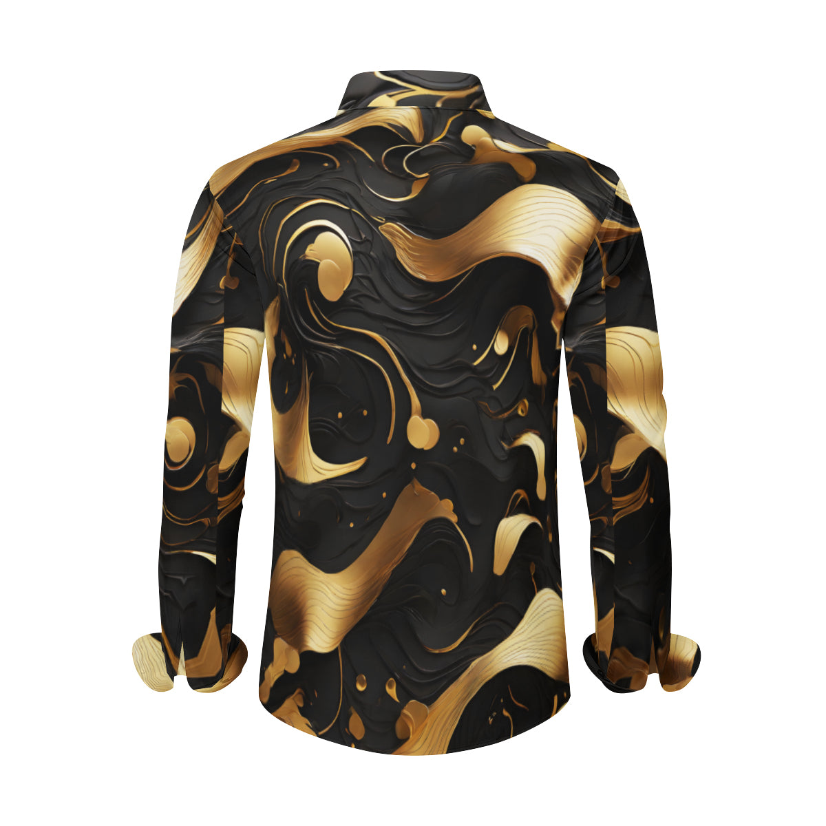 Abstract Elegance Men's Classic Long-Sleeved Shirt | Polyester