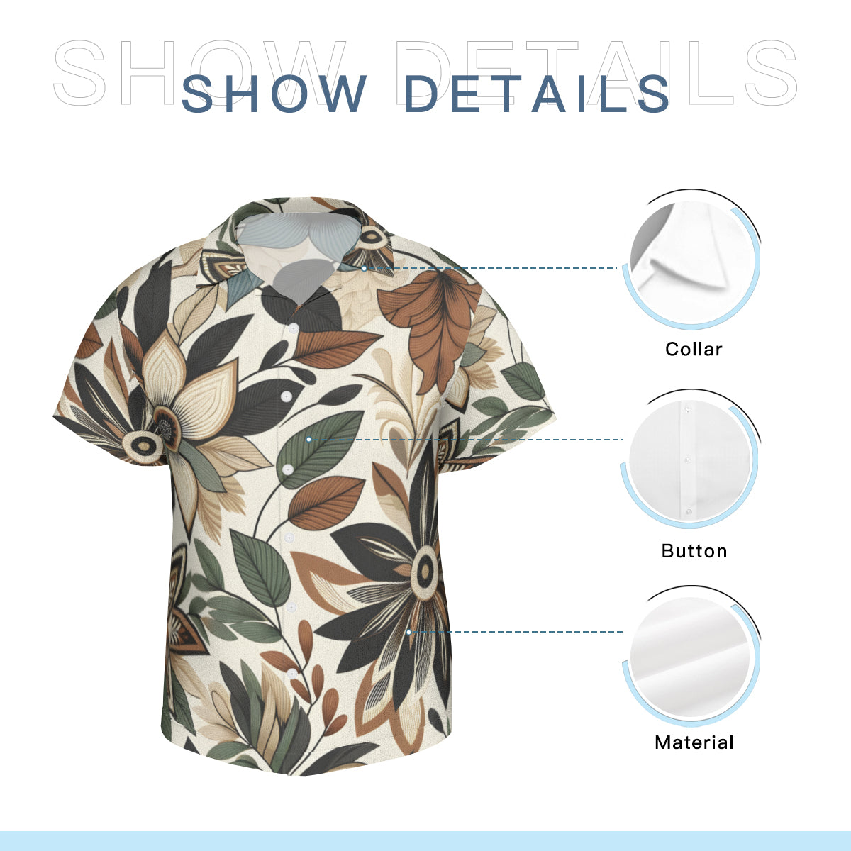 Botanical Leaves Short Sleeves Men's Shirt