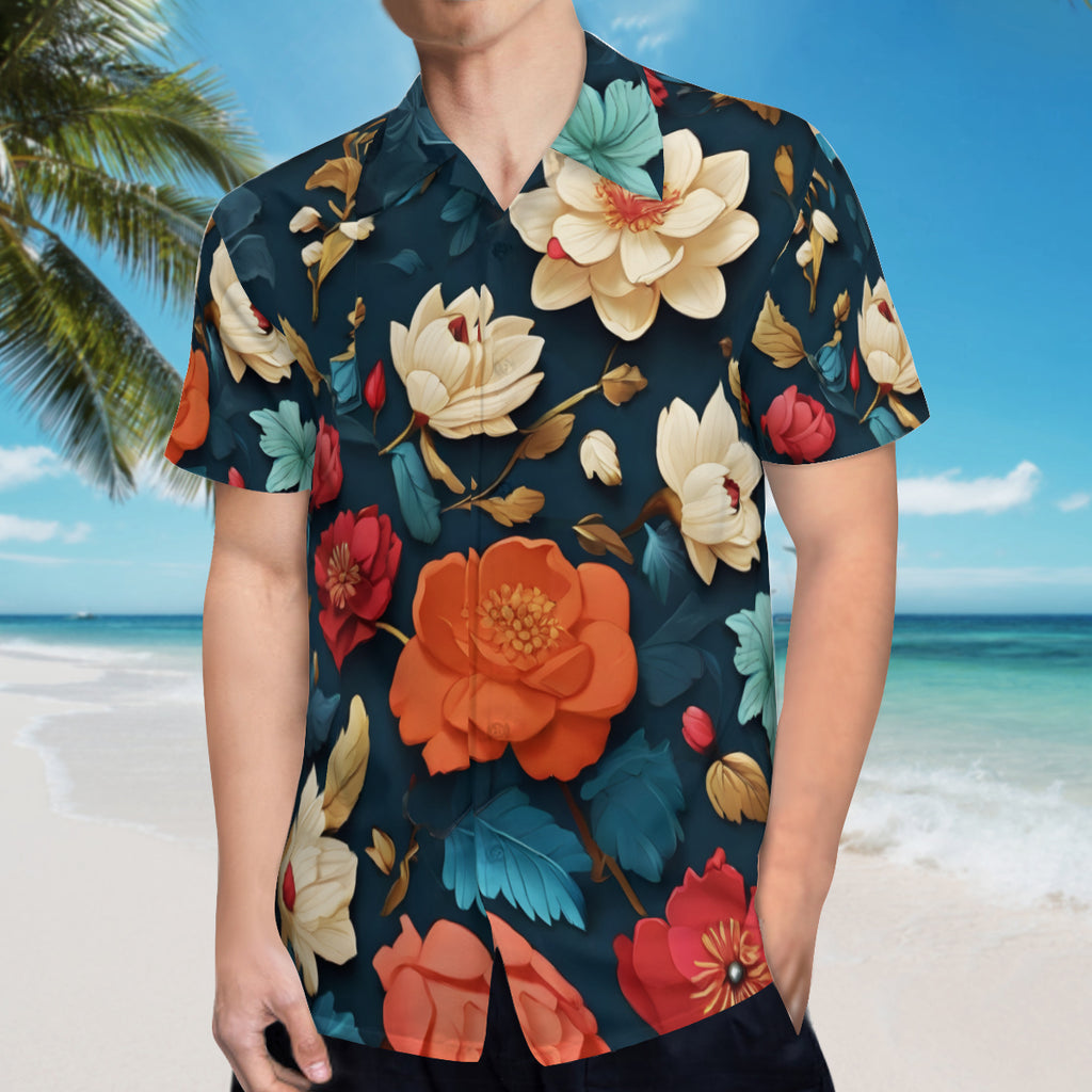 Floral Short Sleeves Men's Shirt