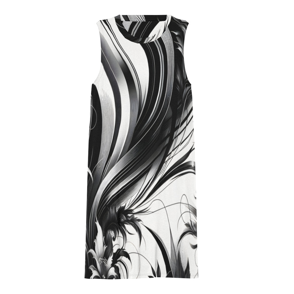 Black And White Women's Casual Dress | Polyester