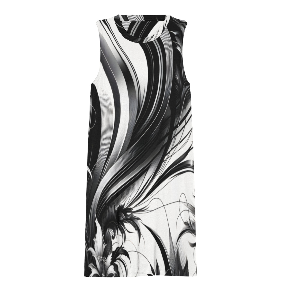 Black And White Women's Casual Dress | Polyester