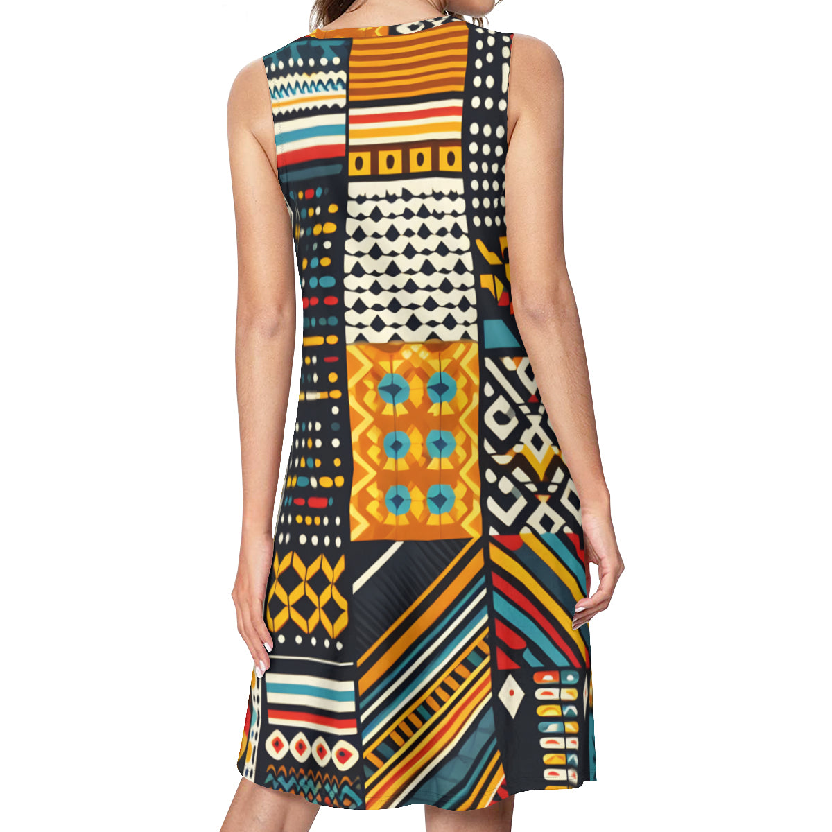 African Motifs Women's Casual Dress | Polyester