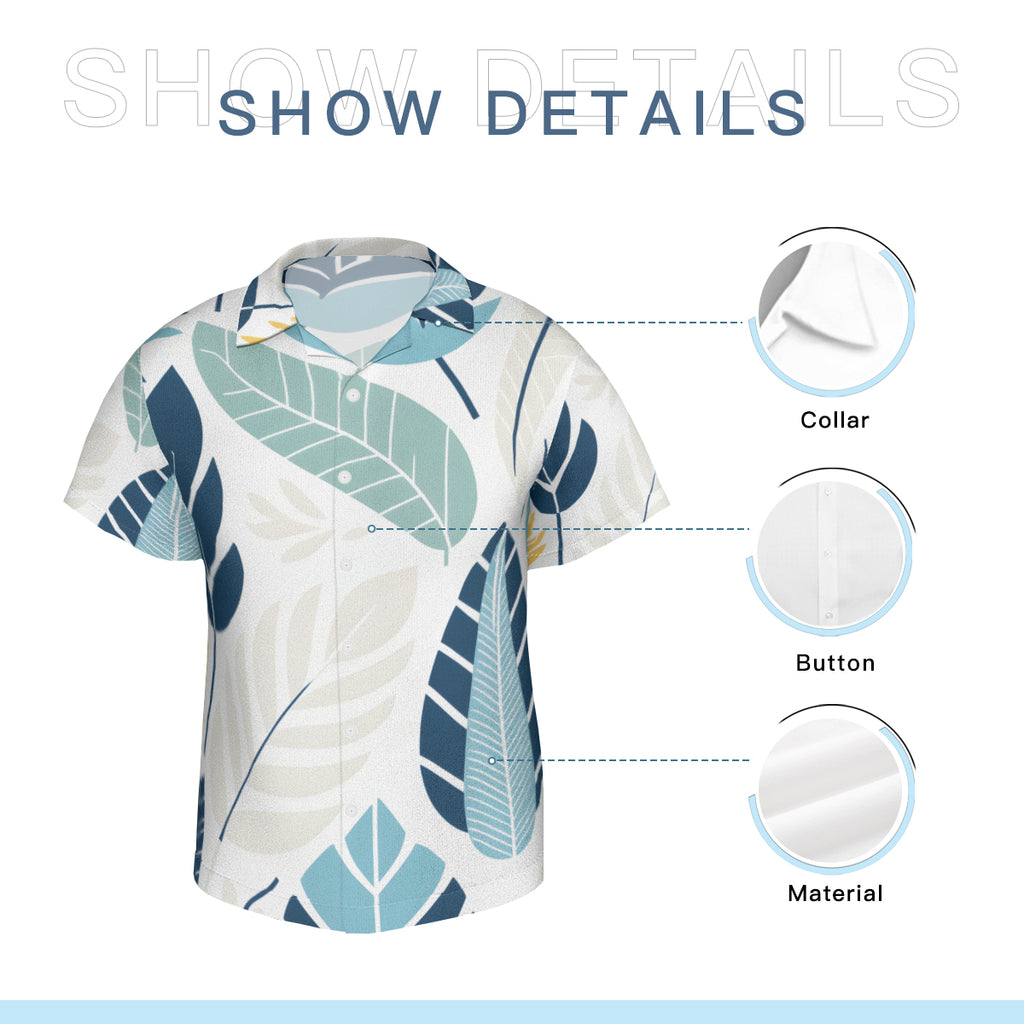 Tropical Leaf Short Sleeves Men's Shirt