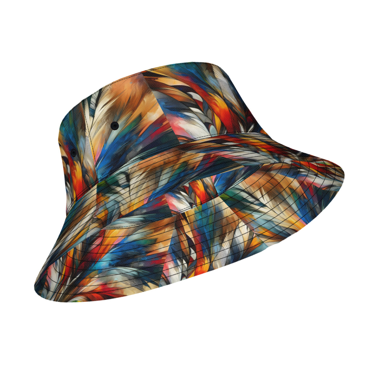 Abstract Feathers Double-Sided Unisex Polyester Bucket Hat