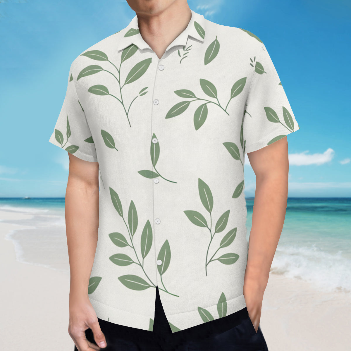 Abstract Floral Short Sleeves Men's Shirt