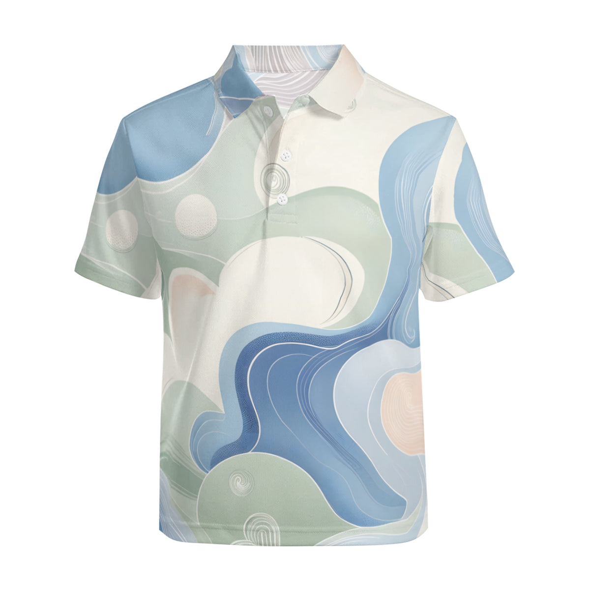 Abstract Floral Men's Premium European Size POLO Shirt | 95% Polyester+5% Spandex