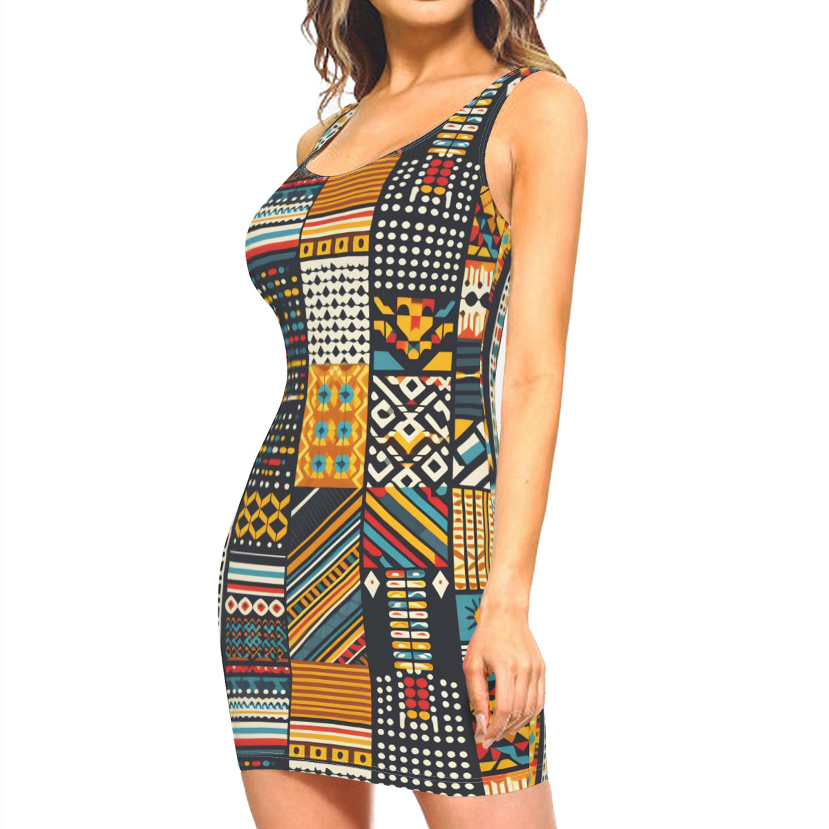 African Motifs Design Women Casual Dress