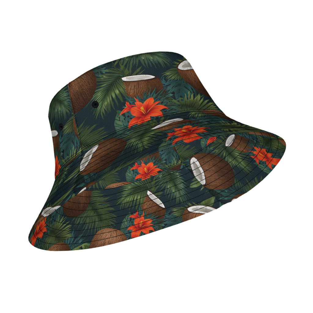 Tropical Coconut Double-Sided Unisex Polyester Bucket Hat