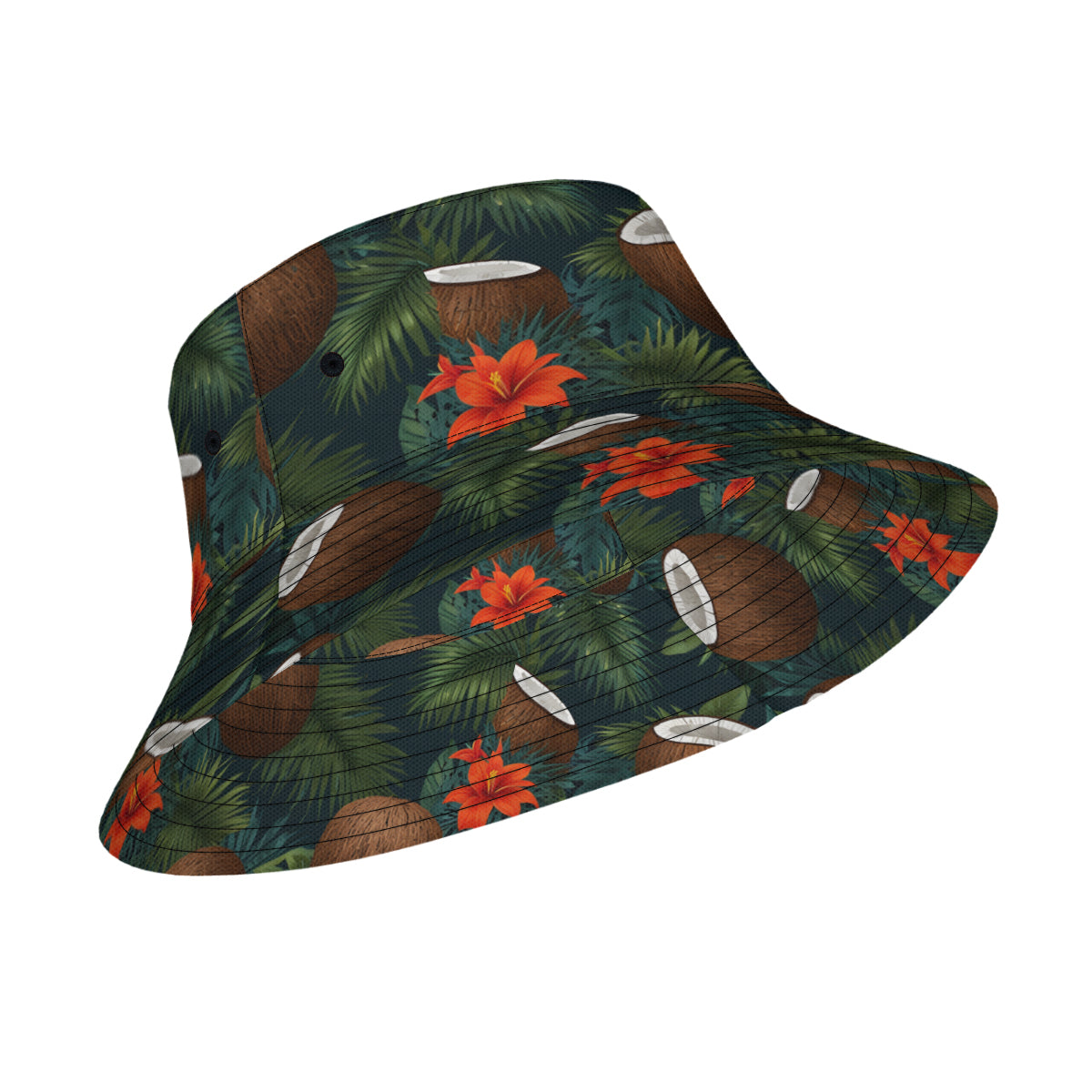 Tropical Coconut Double-Sided Unisex Polyester Bucket Hat