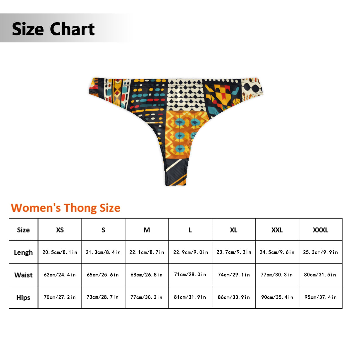 African Motifs Design Women Thong
