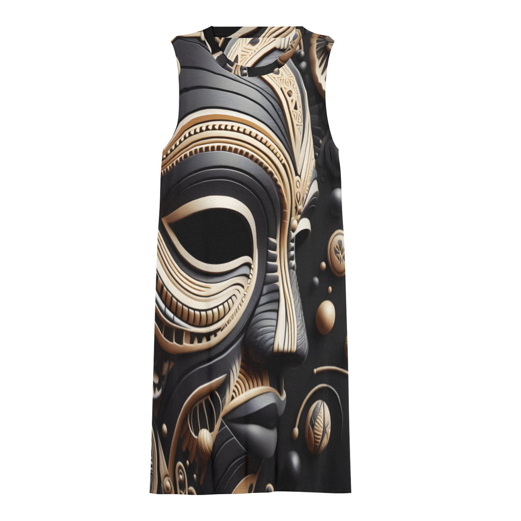 African Mask Women's Casual Dress | Polyester