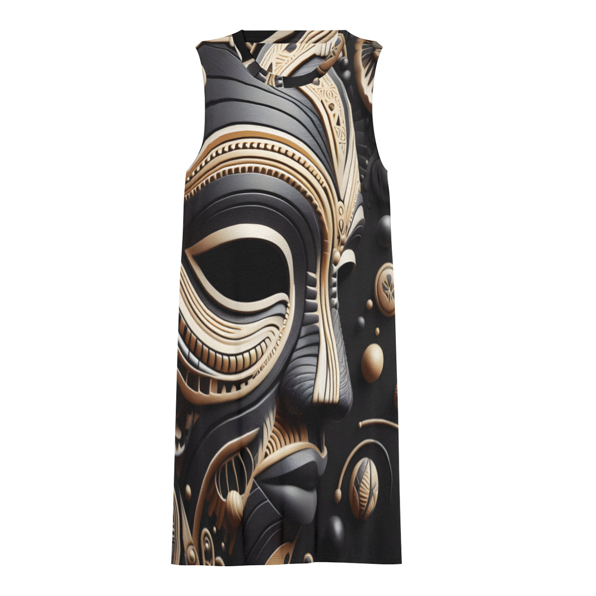 African Mask Women's Casual Dress | Polyester