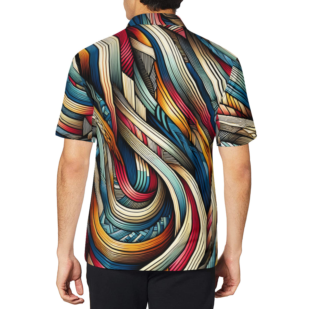 Abstract Men's Premium European Size POLO Shirt | 95% Polyester+5% Spandex