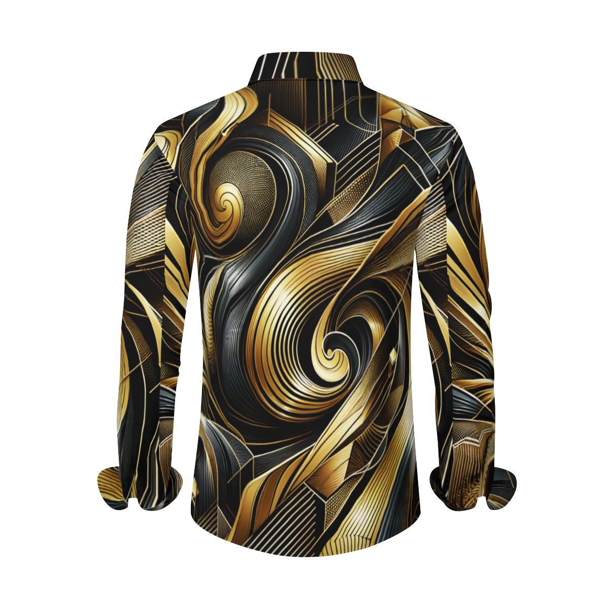 Golden Elegance Men's Classic Long-Sleeved Shirt | Polyester