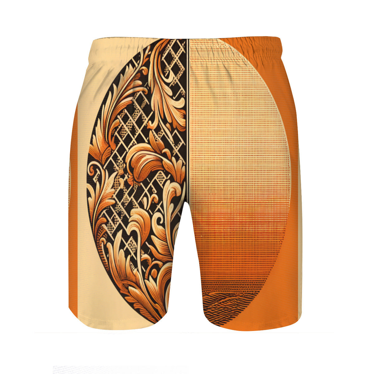 Elegant Orange Men's Beach Shorts (Not Mesh Lined) | Polyester