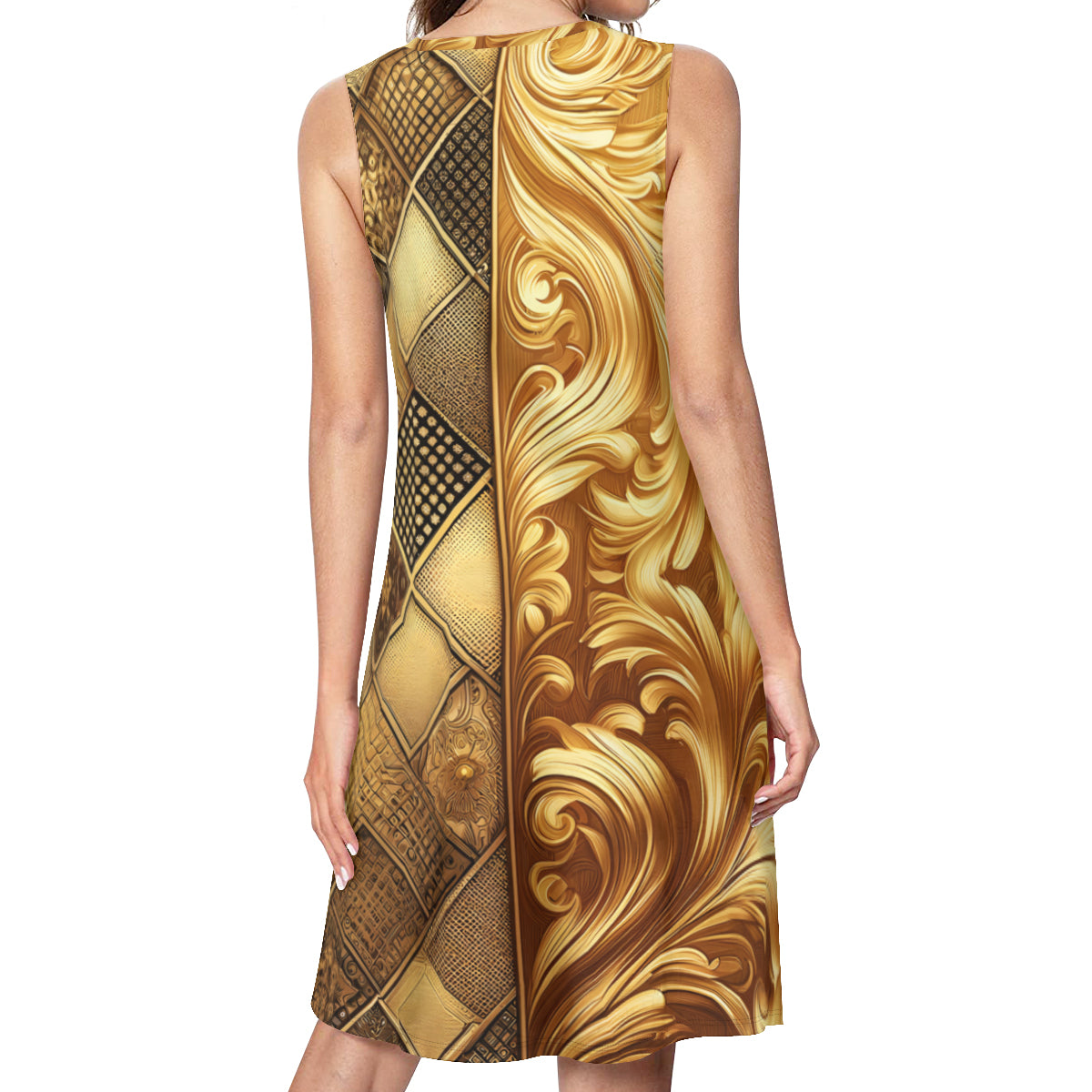Golden Luxury Women's Casual Dress | Polyester