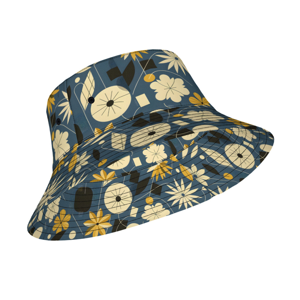 Floral Elements Double-Sided Unisex Polyester Bucket Hat