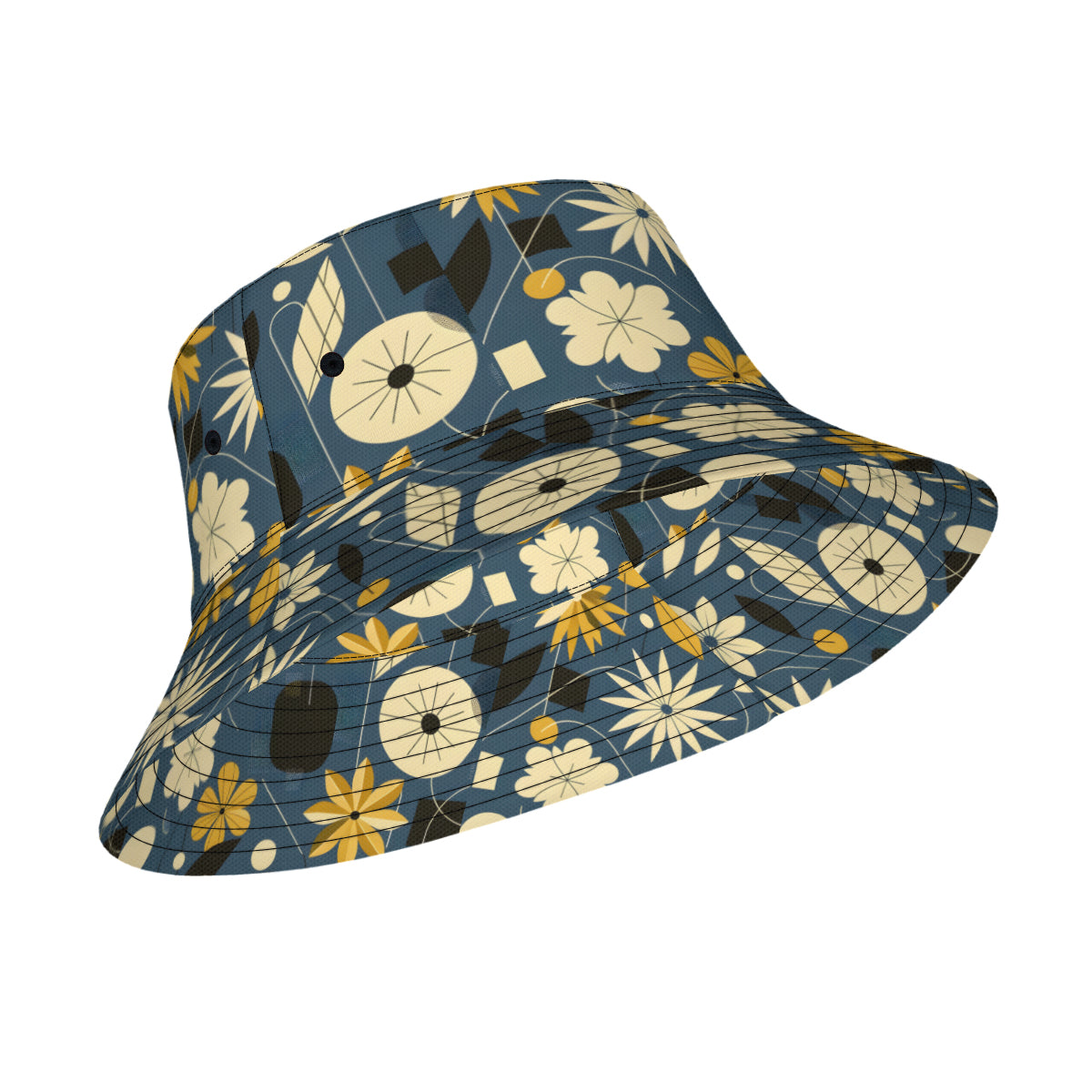 Floral Elements Double-Sided Unisex Polyester Bucket Hat