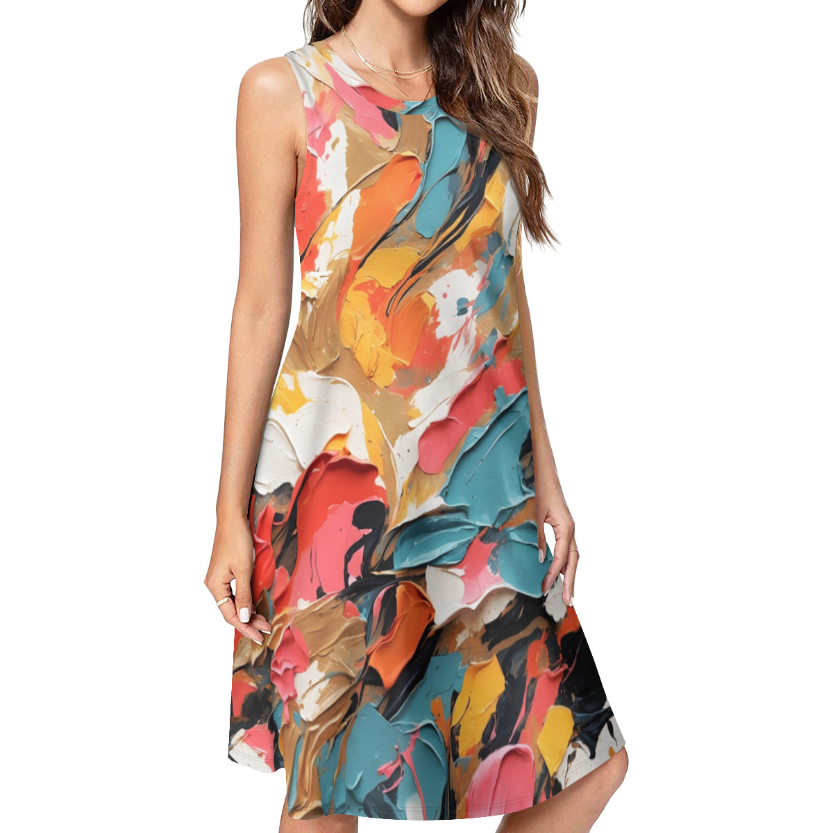 Abstract Women's Casual Dress | Polyester