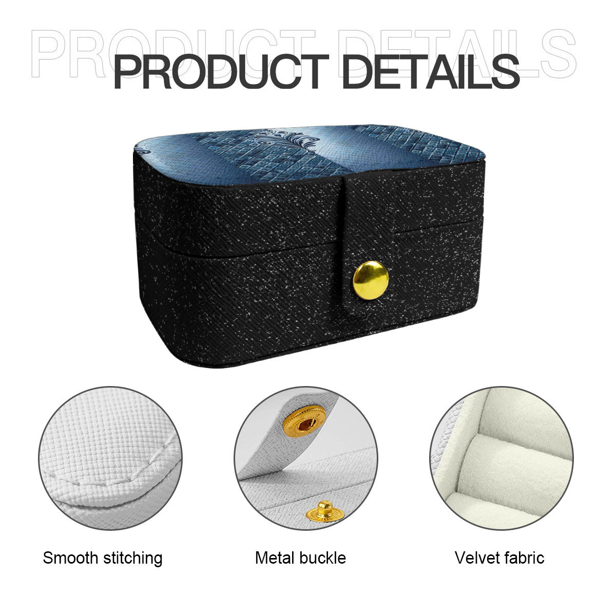 Denim Style Personalized Portable Jewelry Box