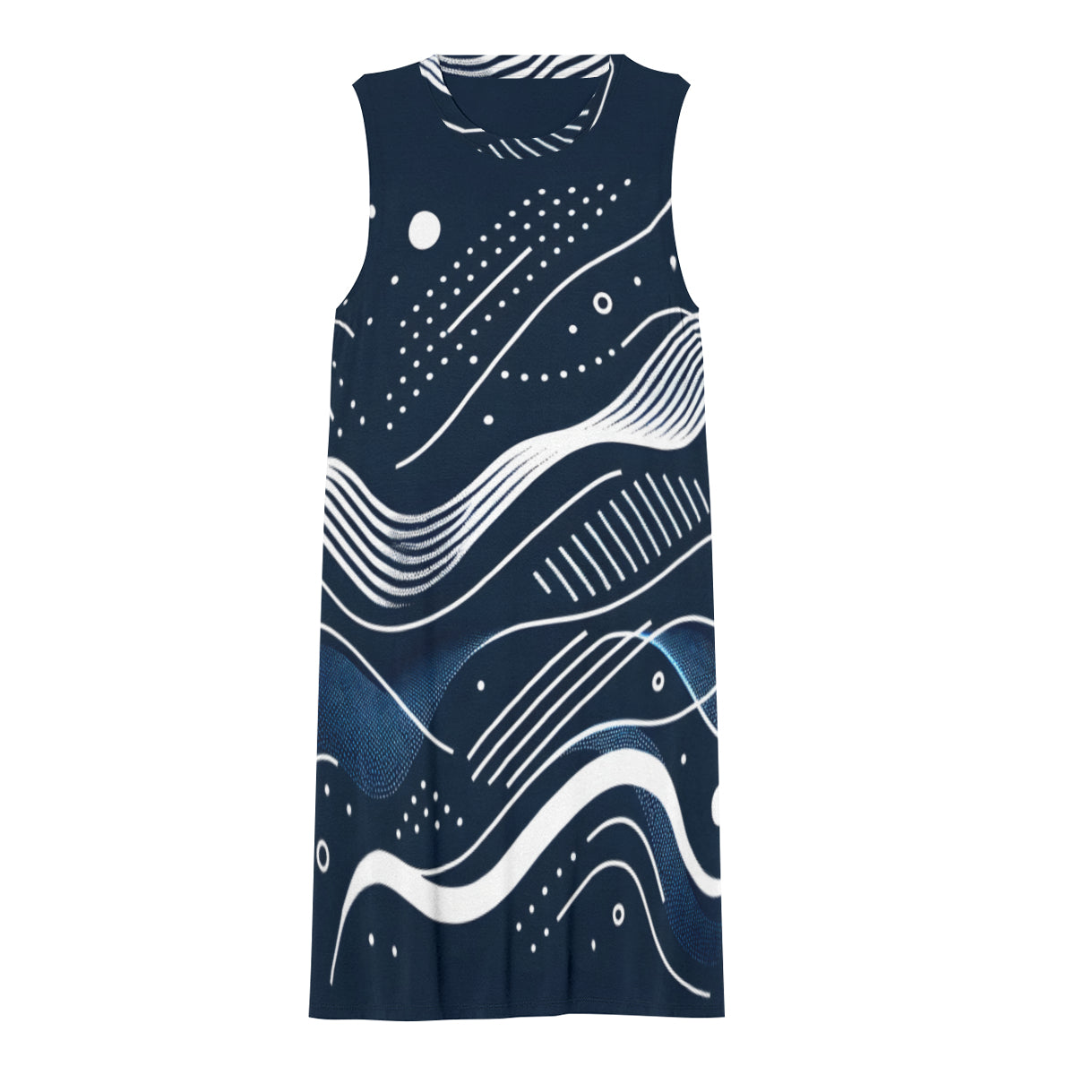 Elegant Blue Women's Casual Dress | Polyester