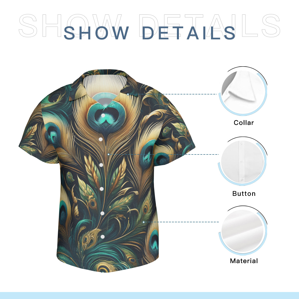Peacock Short Sleeves Men's Shirt