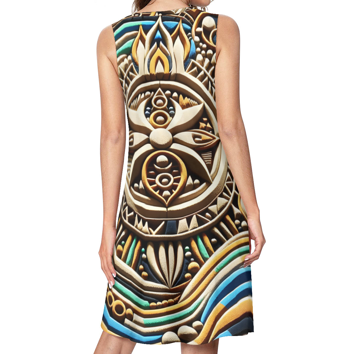Abstract Women's Casual Dress | Polyester