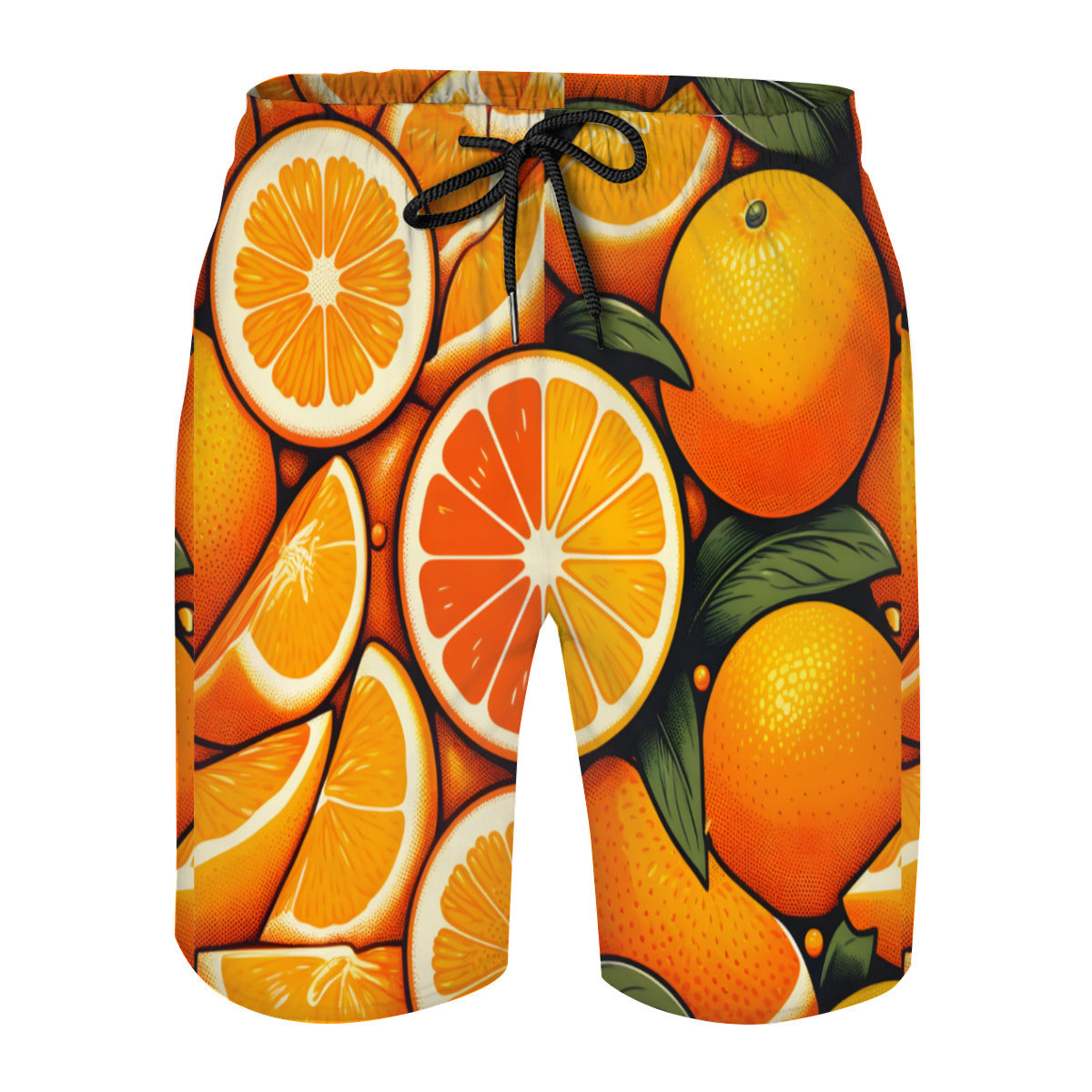 Orange Men's Beach Shorts (Not Mesh Lined) | Polyester