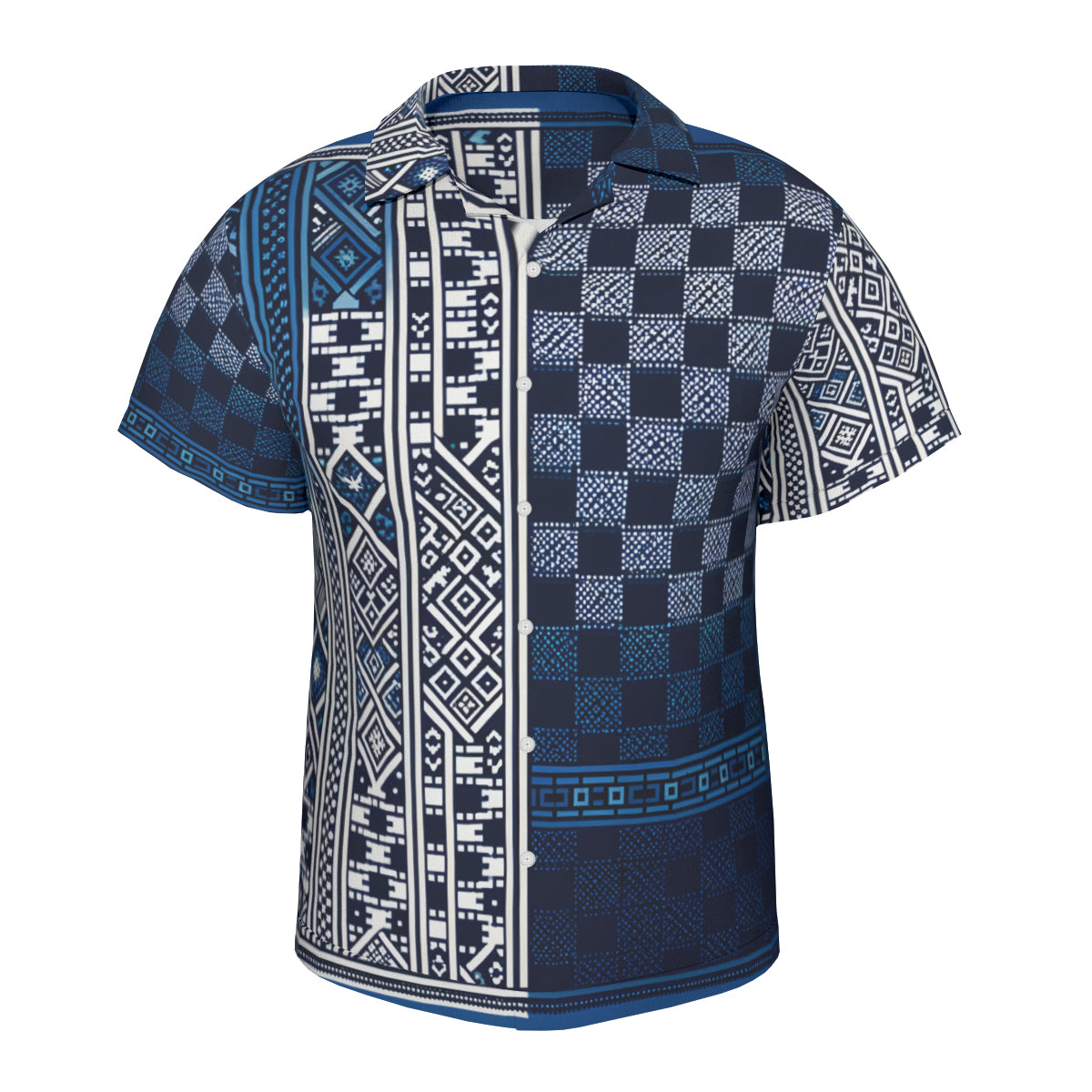 Blue Short Sleeves Men's Shirt