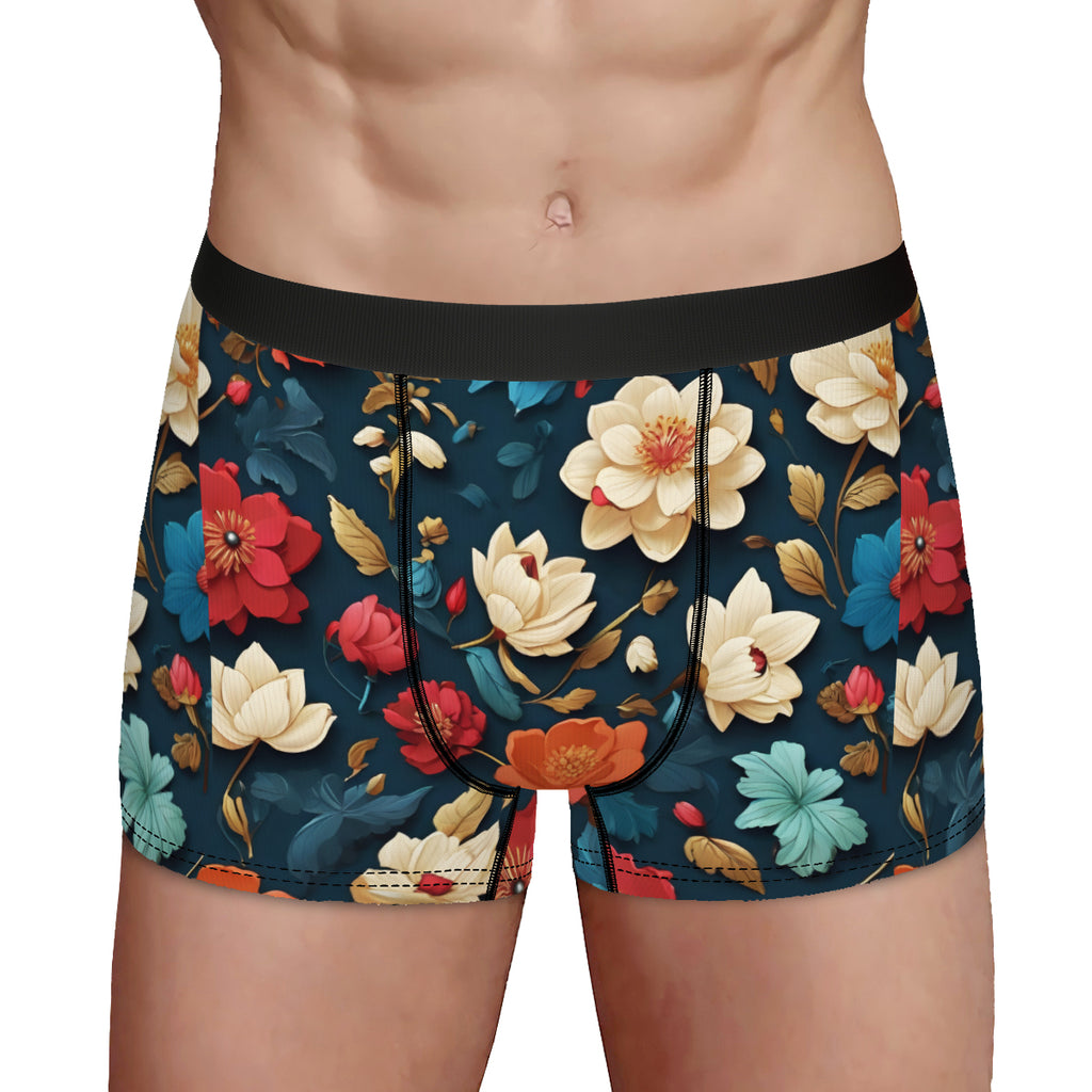 Floral Men's Underwear (Multi-Faceted Design)